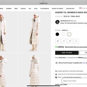 RUDSAK Vanilla Hooded Down Puffer Audrey Extra Long